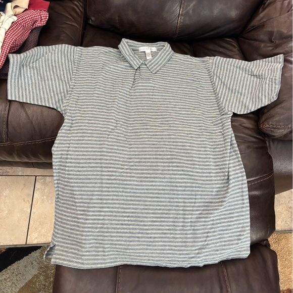 Geoffrey Beene Other - Geoffrey Beene Light Blue & White Striped Short-Sleeve Knit Tee